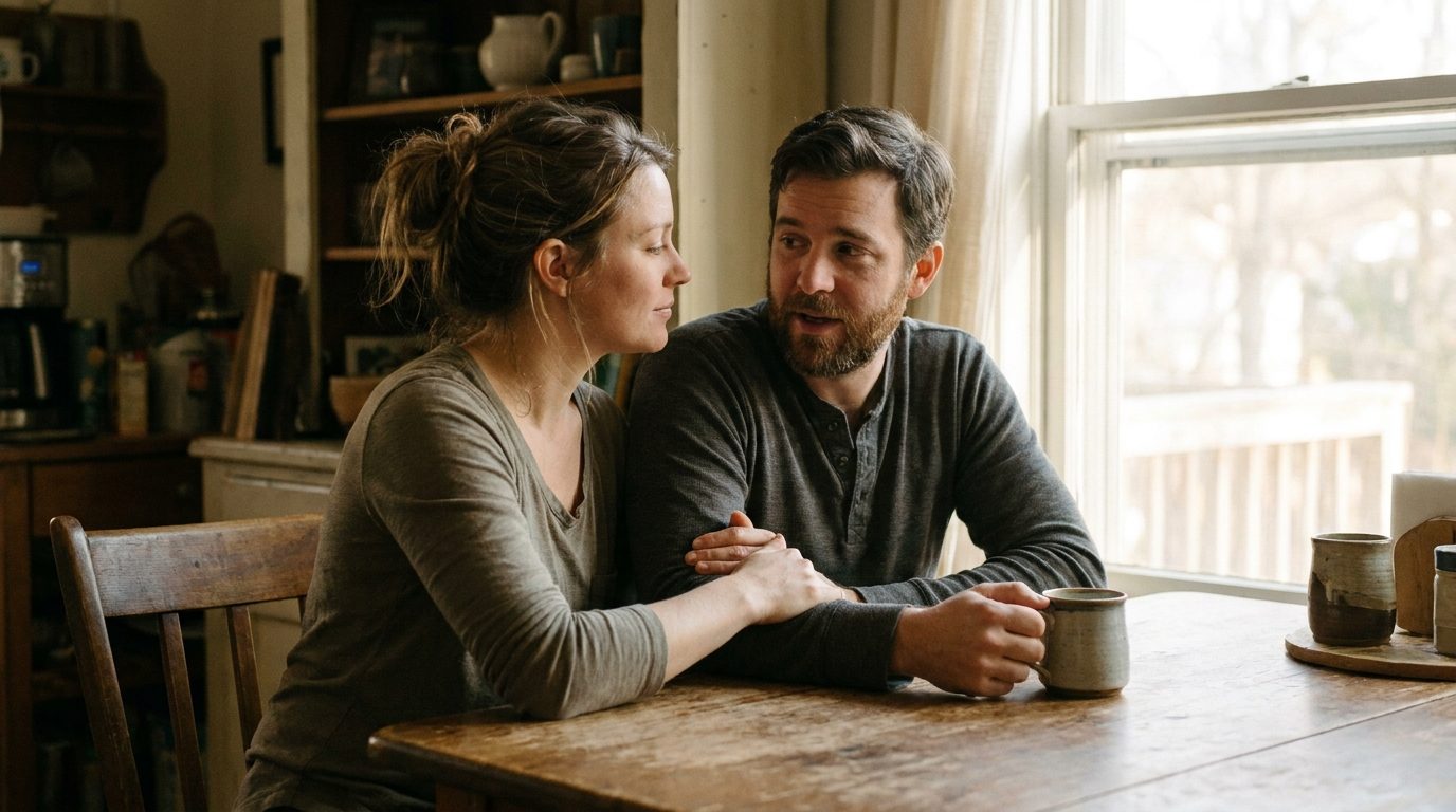 Dos personas en conversación