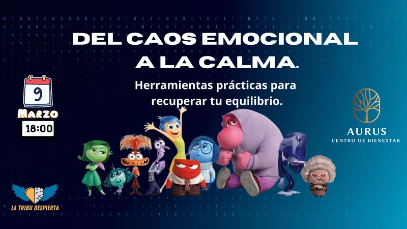 Cartel de la charla Del caos emocional a la calma en el Centro Aurus